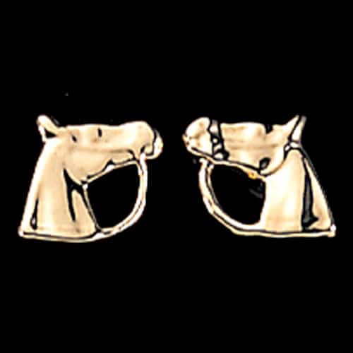 Exe Horse Head Earrings Exe Horse Head Earrings Gold Plate